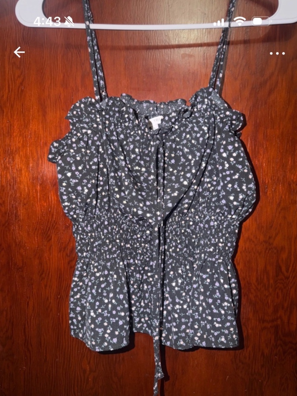 Black floral tank